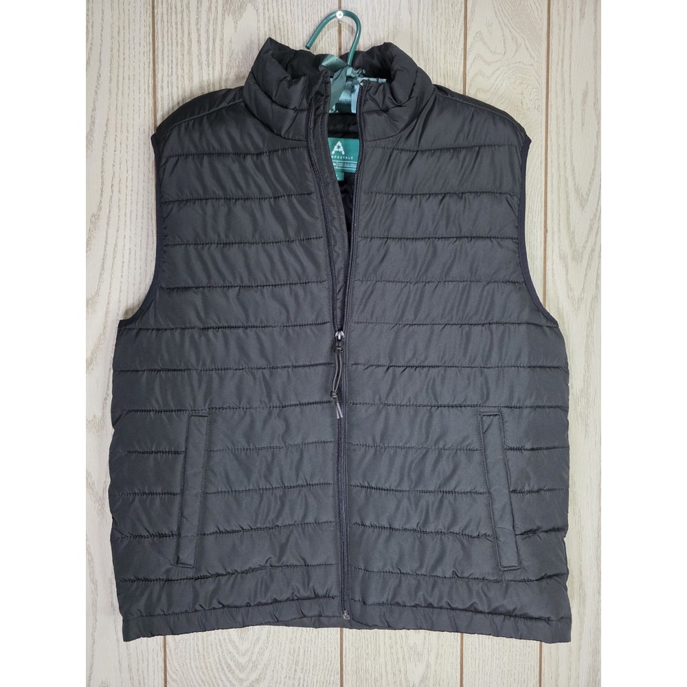 Aeropostale Mens Remixed Down Puffer Vest Black Size M Recycled Alternative